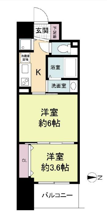 セレニテ心斎橋グランデ(2K/11階)の間取り写真