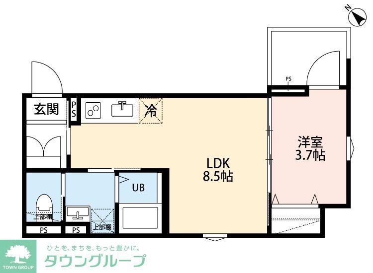 ROBOT HOME 鎌ケ谷(1LDK/1階)の間取り写真
