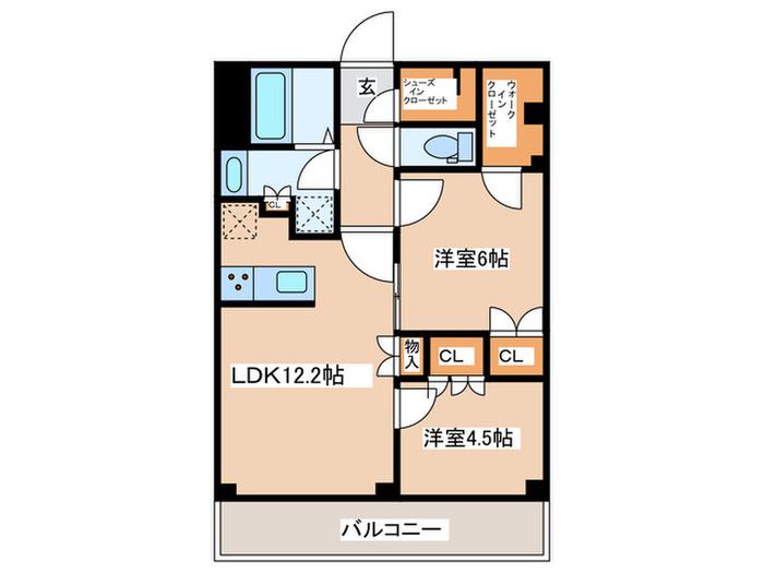 リバーレ鷺沼(2LDK/7階)の間取り写真