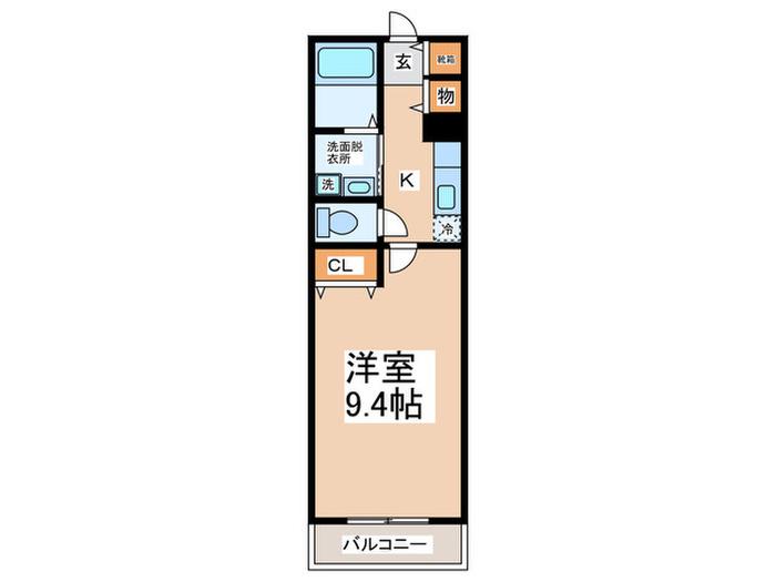 ウエストリヴァー春日町(1K/2階)の間取り写真