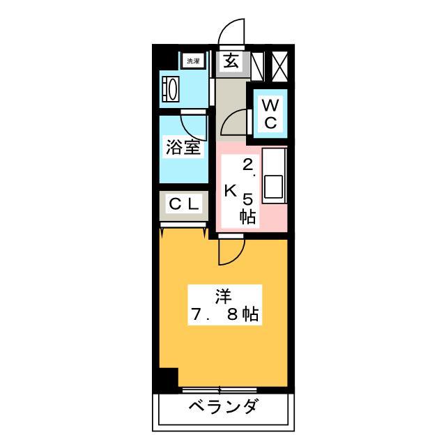 サンライズ栄(1K/5階)の間取り写真
