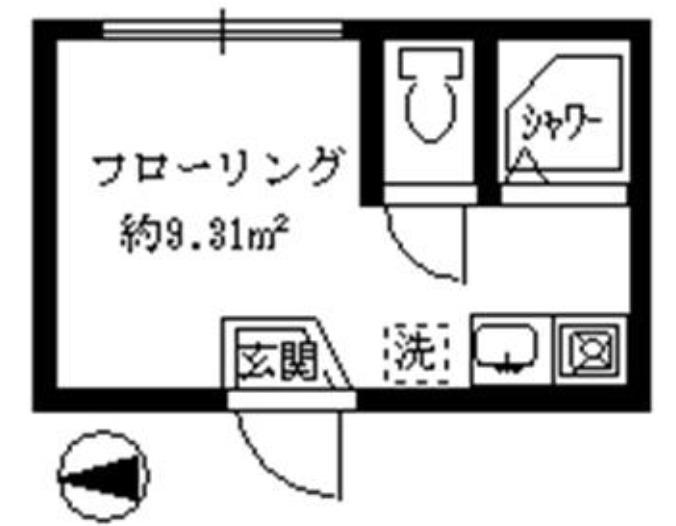 グレースカレン(ワンルーム/1階)の間取り写真