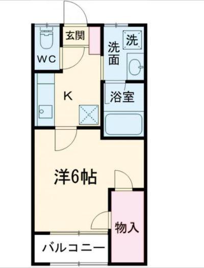 本町山岸ハイツ(1K/1階)の間取り写真