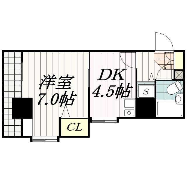 ライオンズマンション千葉東(1DK/8階)の間取り写真