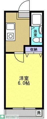 丘の上ハイム(1K/1階)の間取り写真