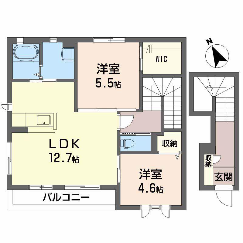 シャーメゾンゆう(2LDK/2階)の間取り写真
