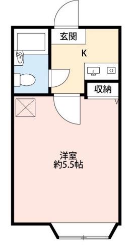 サンビレッジ新松戸(1K/1階)の間取り写真
