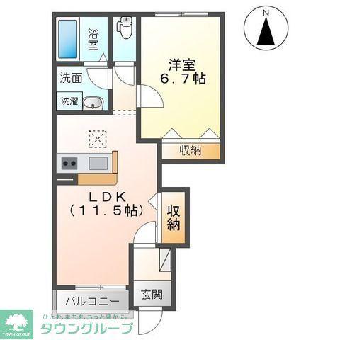 LALA(1LDK/1階)の間取り写真