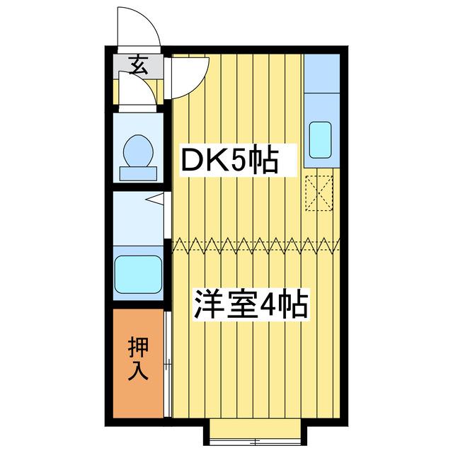 東16ハイツ(1DK/3階)の間取り写真