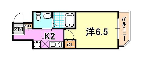 グリーン・ネス神戸駅前(1K/4階)の間取り写真