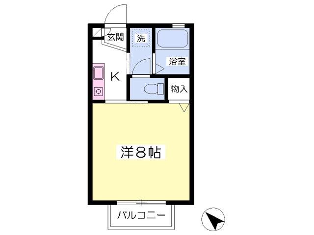 カーサオーチャード(1K/1階)の間取り写真