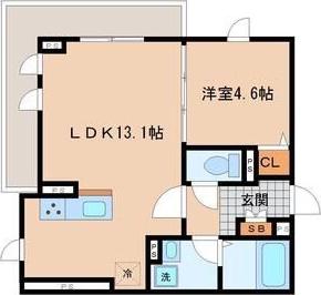 LUANA・AIR・RESIDENCE宮町(1LDK/2階)の間取り写真