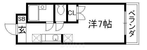 パウワウハウス(1K/2階)の間取り写真