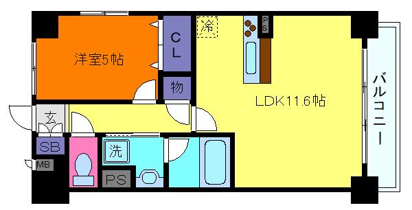 プレ・ラ・メール御影II(1LDK/4階)の間取り写真