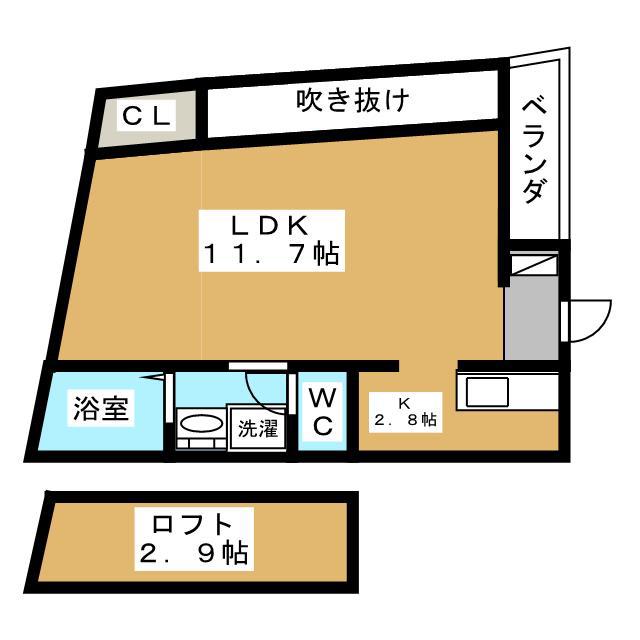 FULLMAKS粕谷(1LDK/3階)の間取り写真