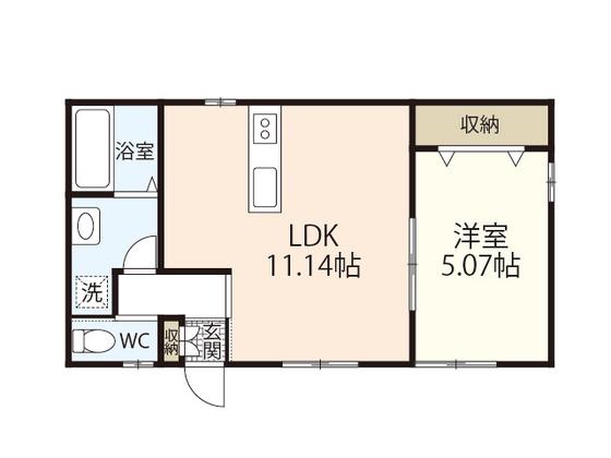 サザンテラス(1LDK/1階)の間取り写真