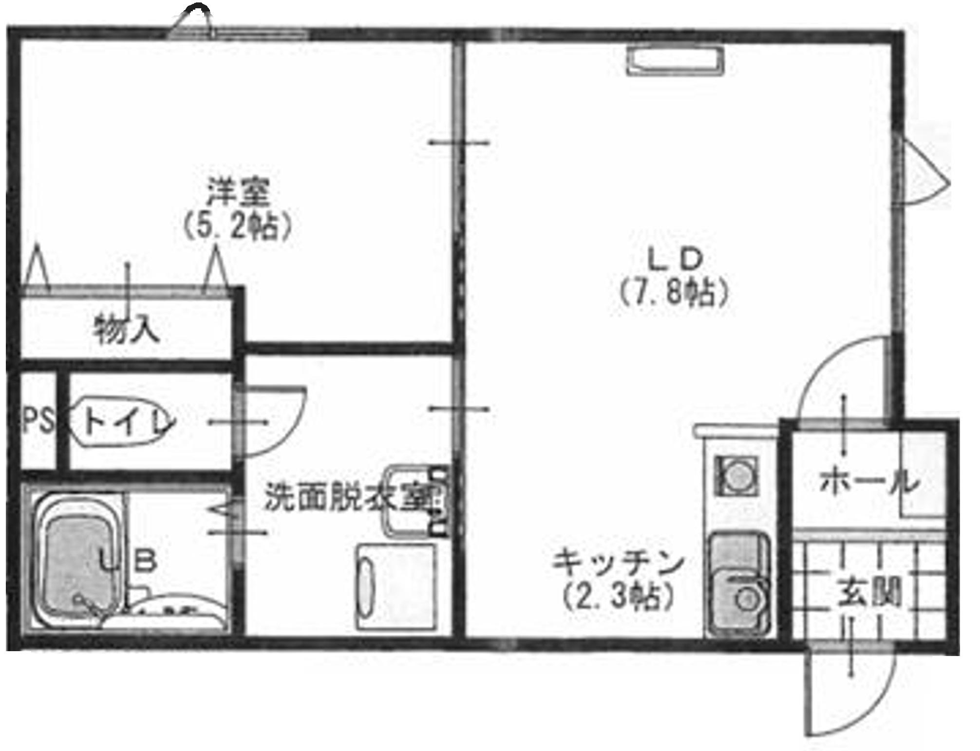 ルミエール(1LDK/2階)の間取り写真