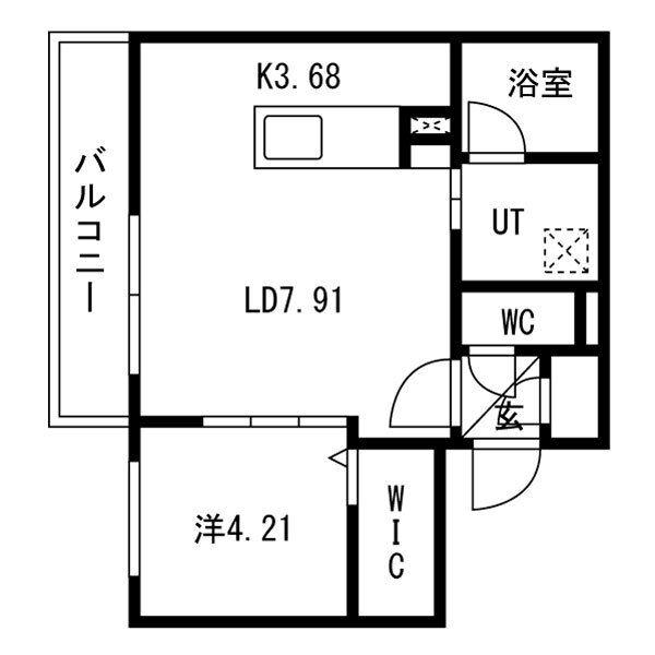 CIEL幌平橋(1LDK/3階)の間取り写真