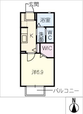 コスモス花井(1K/1階)の間取り写真
