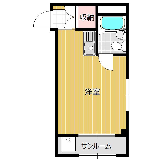 RTマンション(ワンルーム/2階)の間取り写真