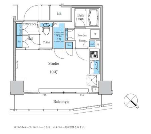 パークアクシス滝野川ラ ブリーズ(ワンルーム/2階)の間取り写真