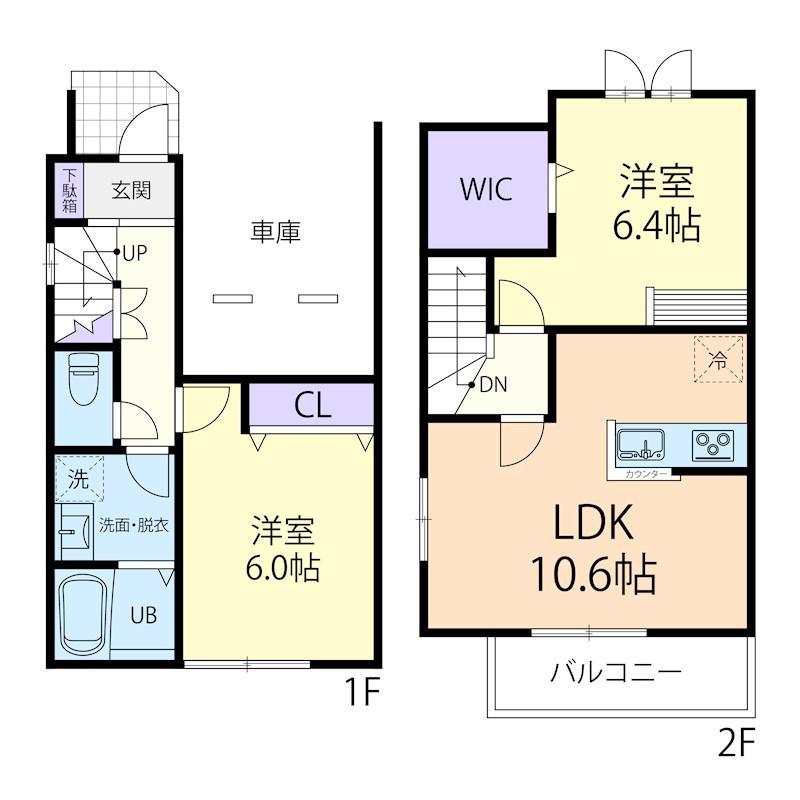 10/15日光市森友テラスハウス A(2LDK/1階)の間取り写真