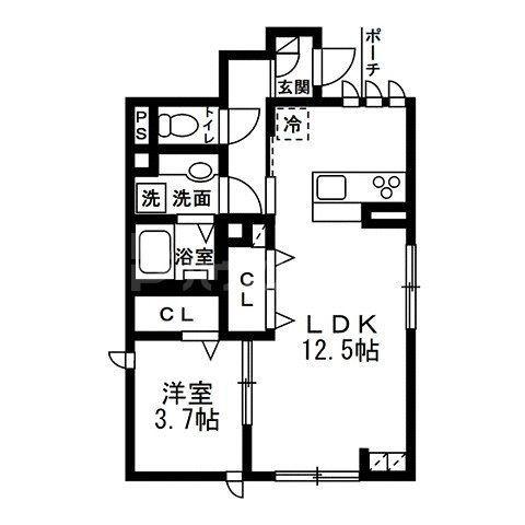 足立区大谷田AS0519 長屋(1LDK/1階)の間取り写真