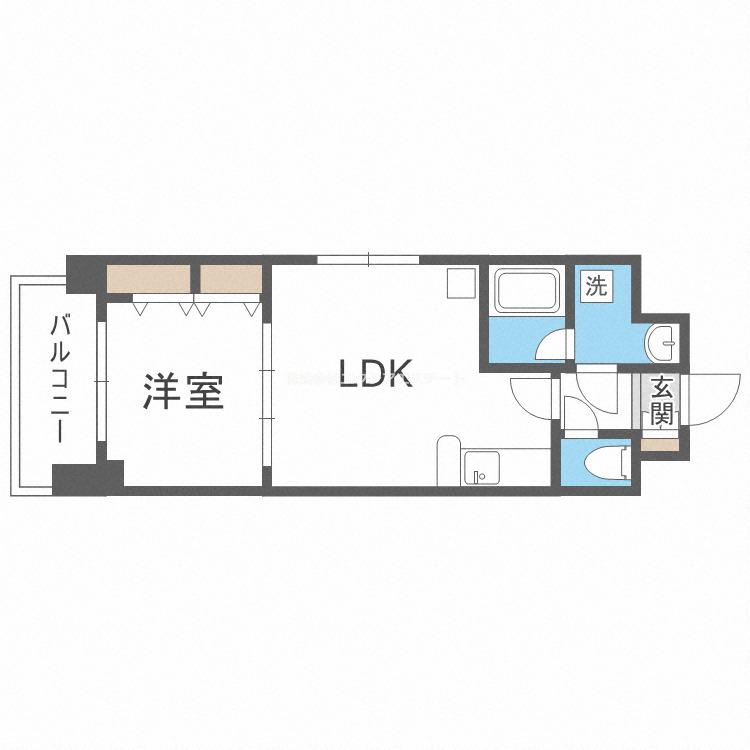 アーバネックス福島(1LDK/11階)の間取り写真