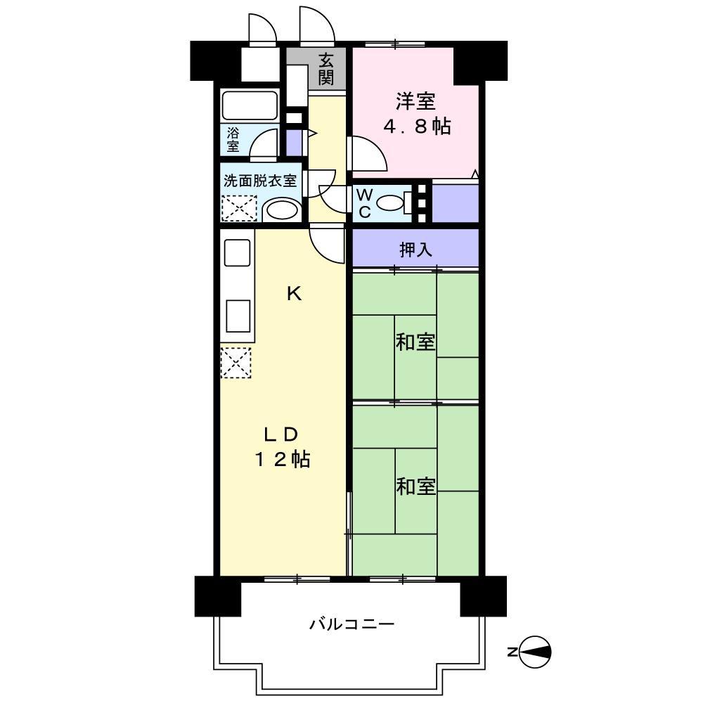 ネオハイツ高砂(3LDK/2階)の間取り写真
