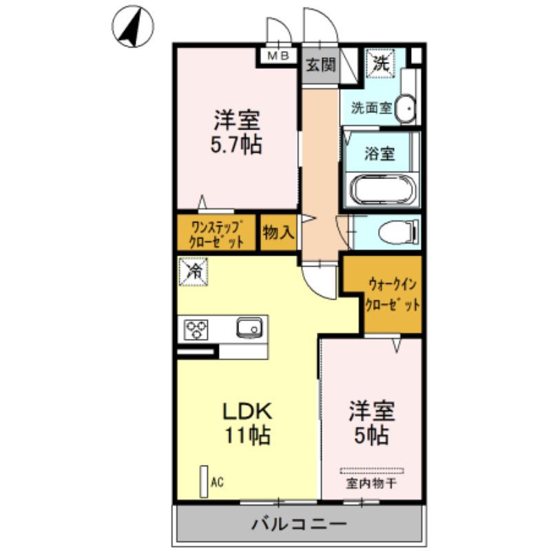 安行藤八D-ROOM(2LDK/3階)の間取り写真