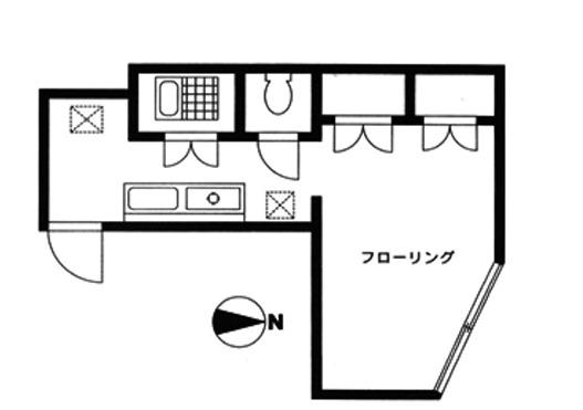 中島ビル(1K/1階)の間取り写真