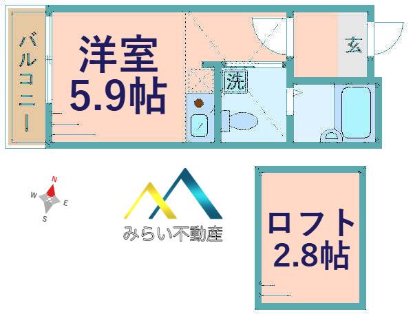 WINDY HILLS 横浜吉野町(ワンルーム/3階)の間取り写真