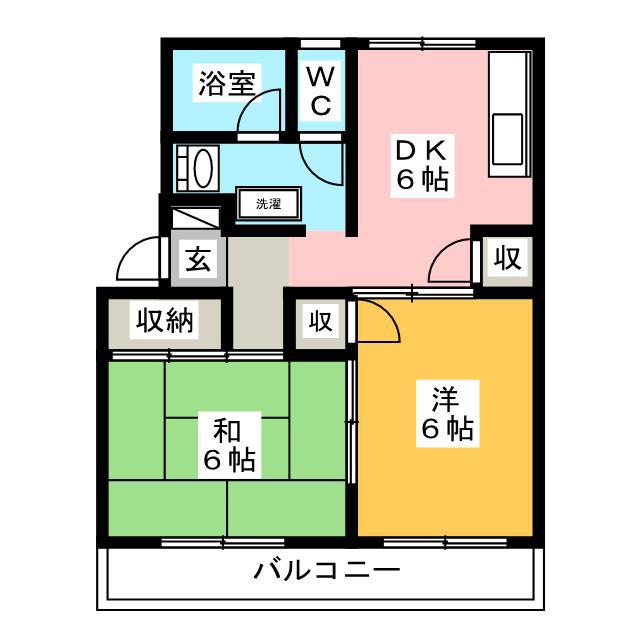 豊玉マンション(2DK/4階)の間取り写真