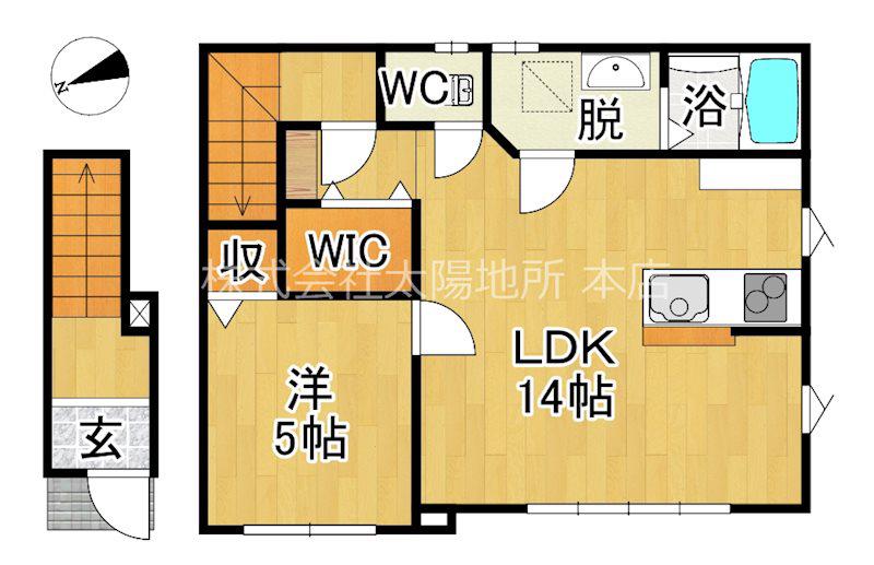 ユアフル西ヶ丘 B棟(1LDK/2階)の間取り写真