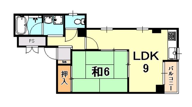 ロジェール東灘(1LDK/3階)の間取り写真