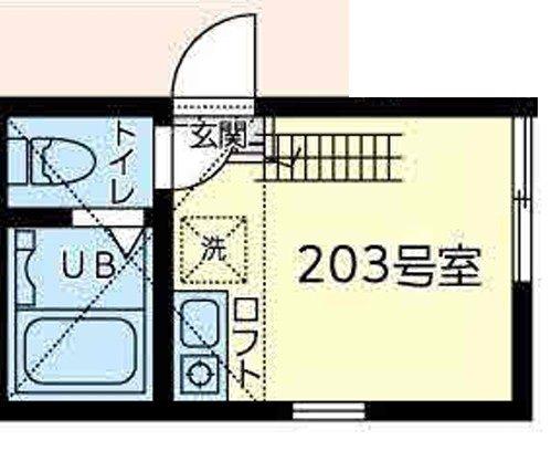 ユナイト石川町ジェフベック(ワンルーム/2階)の間取り写真
