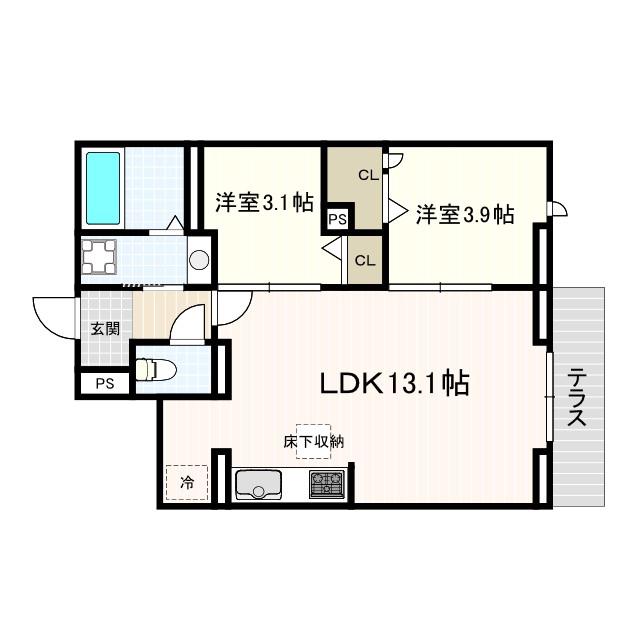 グラナーデ石神井台(2LDK/1階)の間取り写真