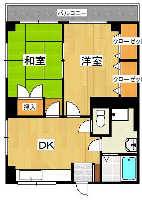 高橋ビル(2DK/3階)の間取り写真