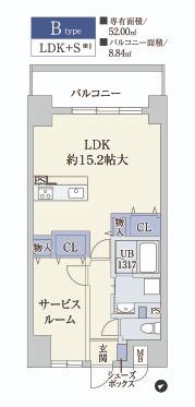 ATKレジデンスなにわ橋(1LDK/5階)の間取り写真