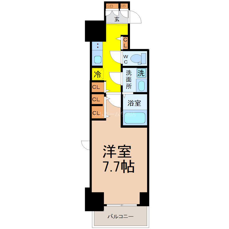 S-RESIDENCE葵II(1K/4階)の間取り写真