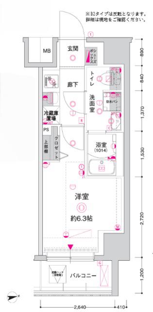 CREST TAPP川崎港町(1K/4階)の間取り写真