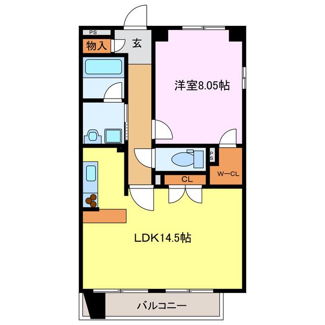 GRANDUKE SUZUKA(1LDK/15階)の間取り写真