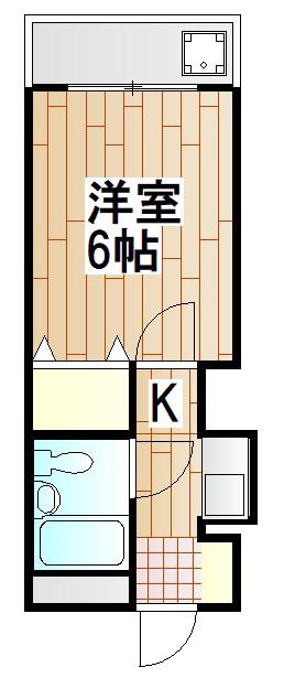 クレッセントワタナベ(1K/3階)の間取り写真