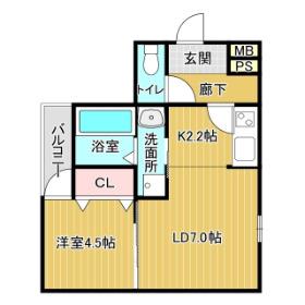 フジパレス八坂町(1LDK/3階)の間取り写真
