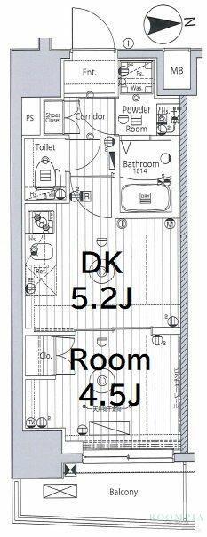 メイクス西新井大師(1DK/2階)の間取り写真