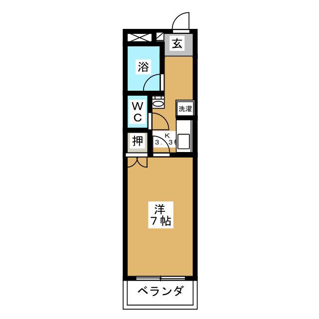 ラピッズ・セブンビル(1K/4階)の間取り写真