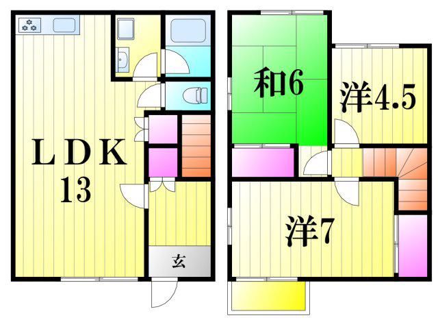 並木コーポラス(3LDK/1階)の間取り写真
