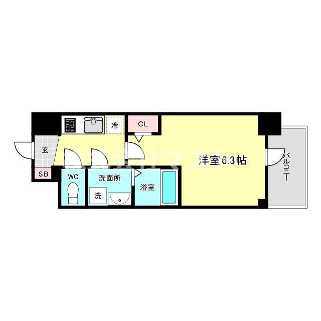エスリード大阪NEXUS(1K/4階)の間取り写真