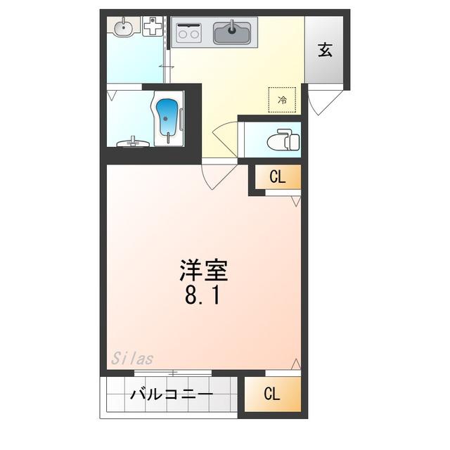 フジパレス高石綾園(1K/2階)の間取り写真