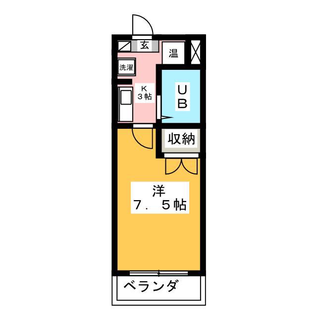 サライ忠節(1K/2階)の間取り写真